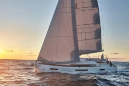 sailing boat on the adriatic at sunset
